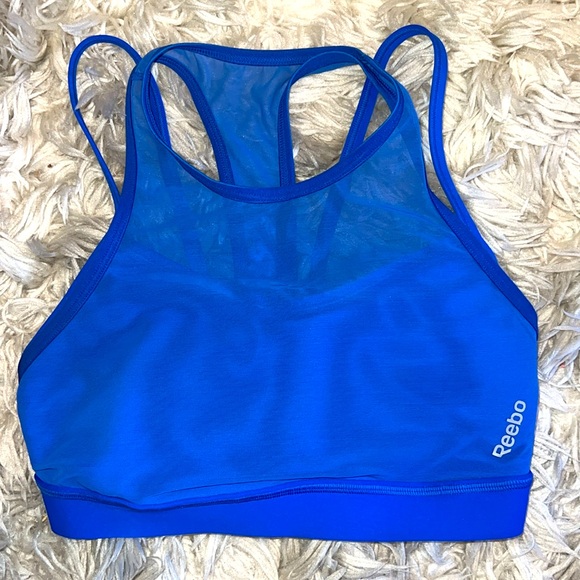REEBOK ROYAL BLUE MESH SPORTS BRA Sz. S - Picture 1 of 3